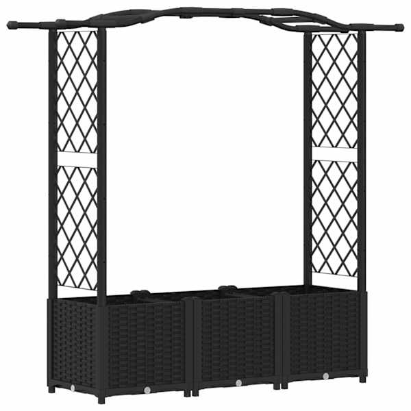 vidaXL T&otilde;stetud Padi Kase ja Katusega Must 164 x 40 x 138 cm PP