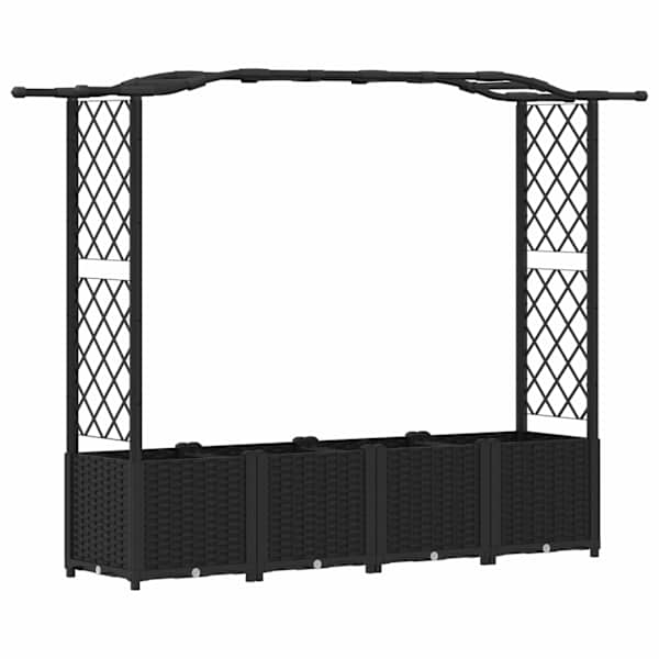 vidaXL T&otilde;stetud Padi Kase ja Katusega Must 204 x 40 x 138 cm PP