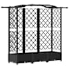 vidaXL T&otilde;stetud Padi Kase ja Katusega Must 163 x 40 x 123 cm PP