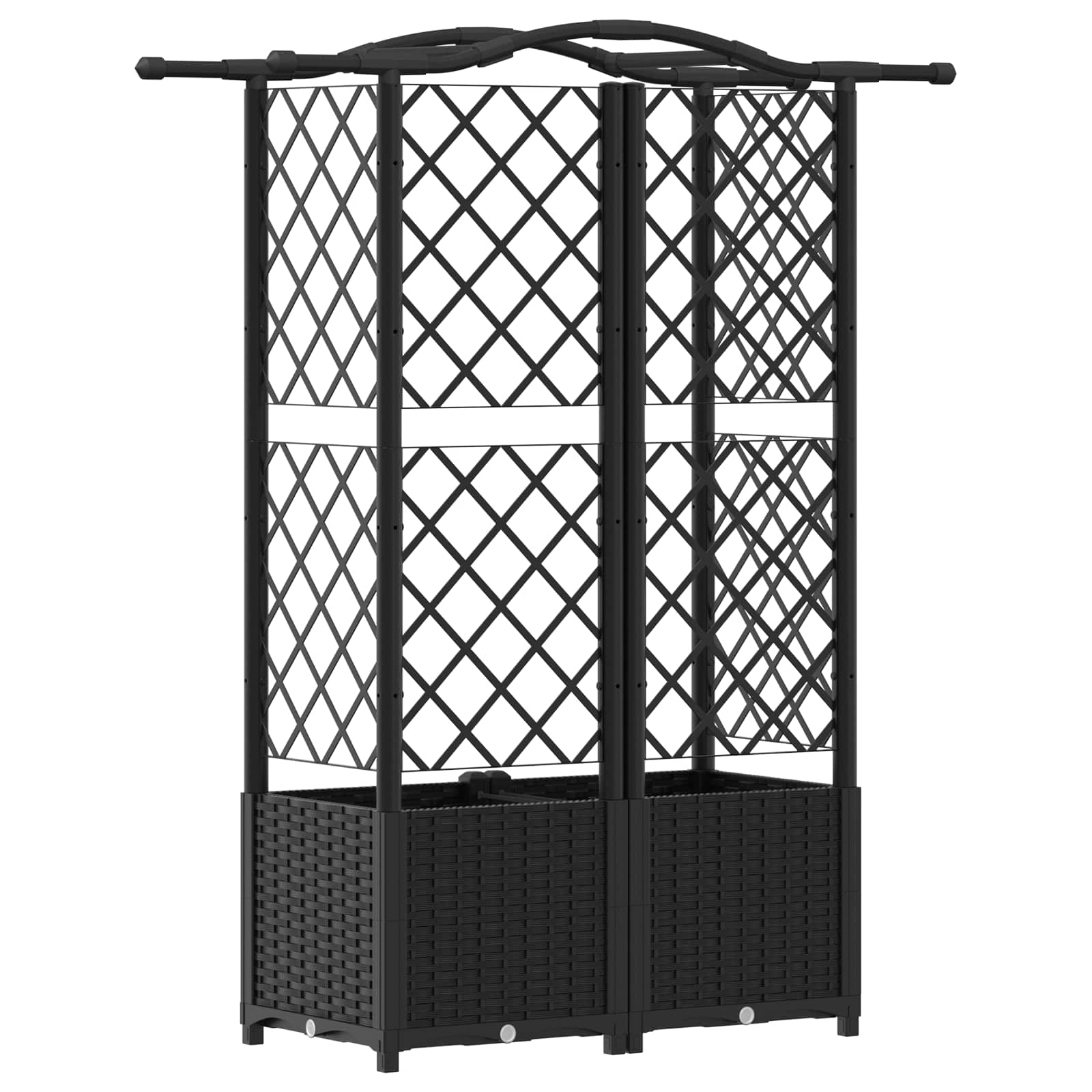 Verhoogd Bed met Trellis en Dak Zwart 122 x 40 x 141 cm PP image 5