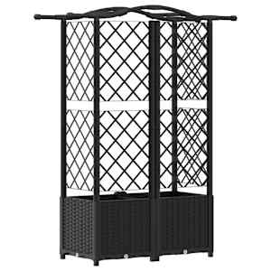 Vyvýšený záhon s treláží a střechou Černý 122 x 40 x 141 cm PP - obrázek 5