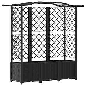 vidaXL T&otilde;stetud Padi Kase ja Katusega Must 163 x 40 x 138 cm PP