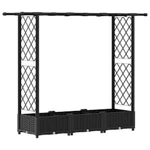 vidaXL T&otilde;stetud Padi Kase ja Katusega Must 164 x 40 x 121 cm PP