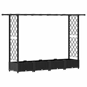 vidaXL T&otilde;stetud Padi Kase ja Katusega Must 203 x 40 x 121 cm PP
