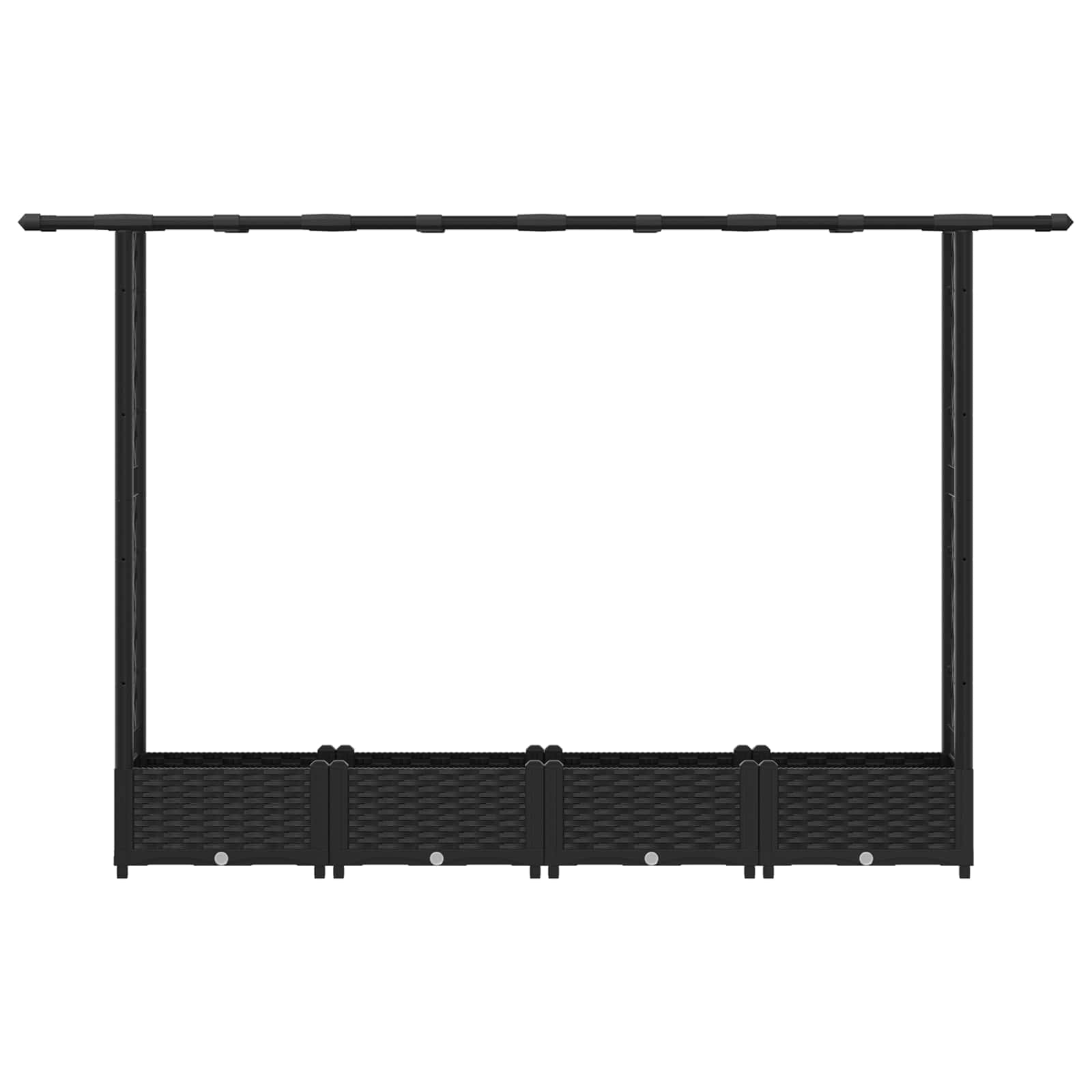 Verhoogd Bed met Trellis en Dak Zwart 203 x 40 x 123 cm PP image 4