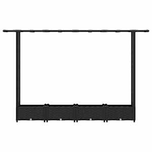 Vyvýšený záhon s treláží a střechou Černá 203 x 40 x 121 cm PP - obrázek 4