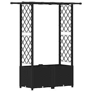 vidaXL T&otilde;stetud Padi Kase ja Katusega Must 124,5 x 40 x 136 cm PP