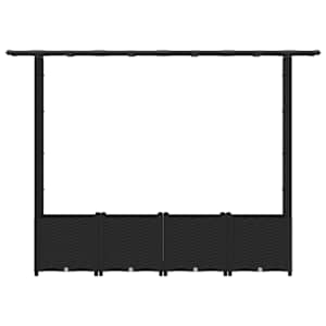 Vyvýšený záhon s treláží a střechou Černá 203 x 40 x 136 cm PP - obrázek 4