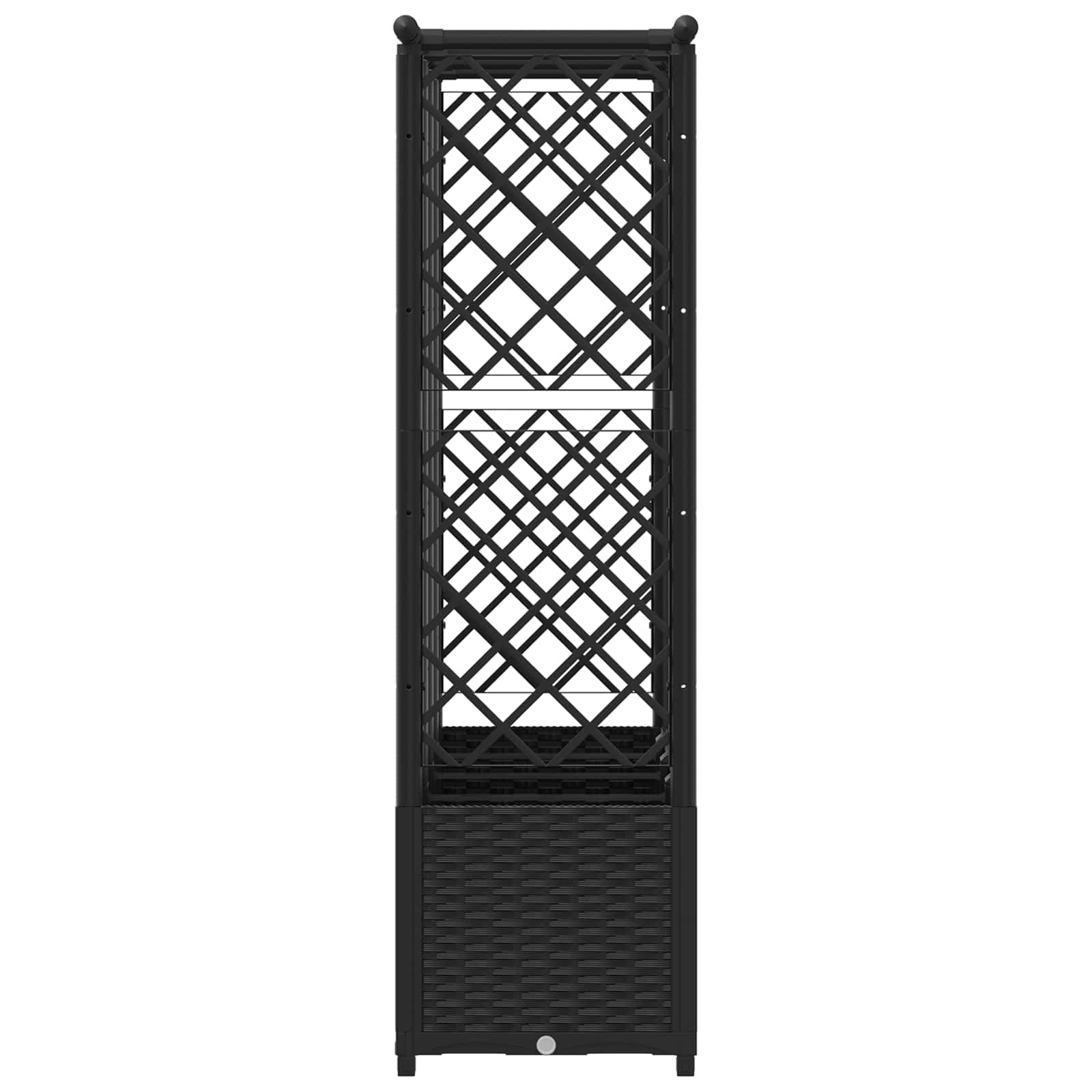 Verhoogd Bed met Trellis en Dak Zwart 203 x 40 x 138 cm PP image 5