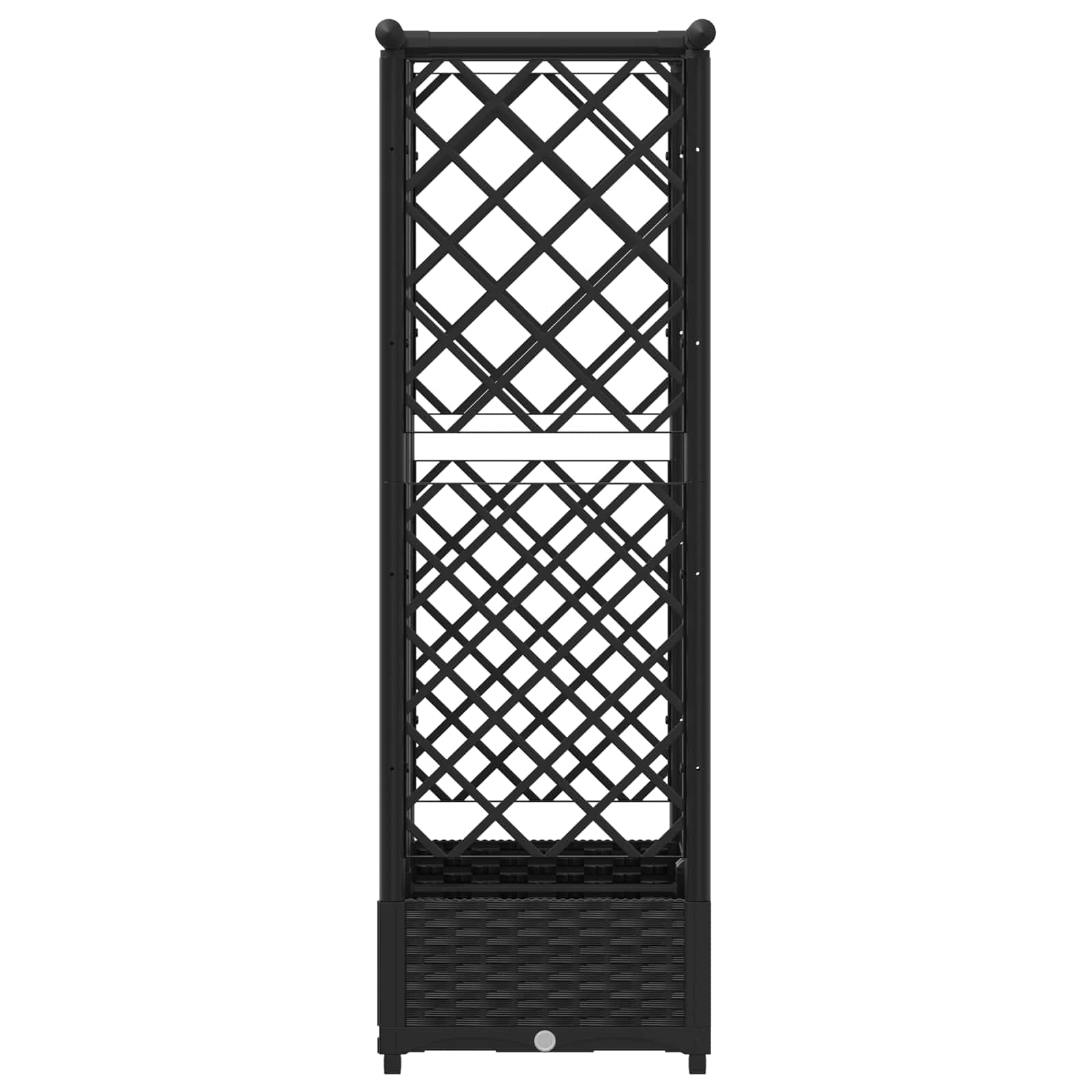 Verhoogd Bed met Trellis en Dak Zwart 124 x 40 x 123 cm PP image 4