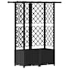 vidaXL T&otilde;stetud Padi Kase ja Katusega Must 124 x 40 x 136 cm PP