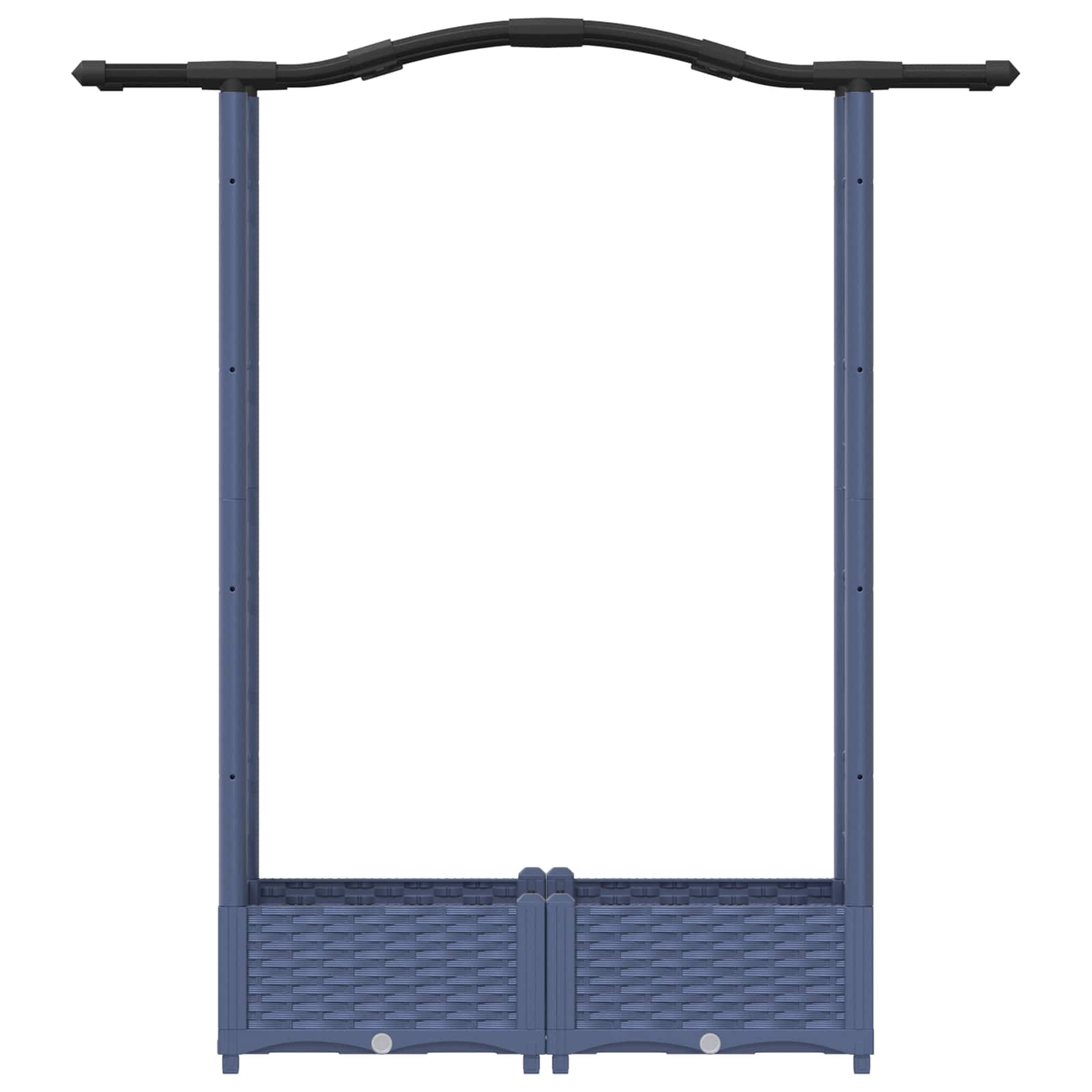 Verhoogd Bed met Trellis en Dak Grijs 124 x 40 x 125 cm PP image 4