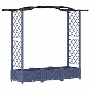 Vyvýšený záhon s treláží a střechou Šedá 169 x 40 x 123 cm PP - obrázek 2
