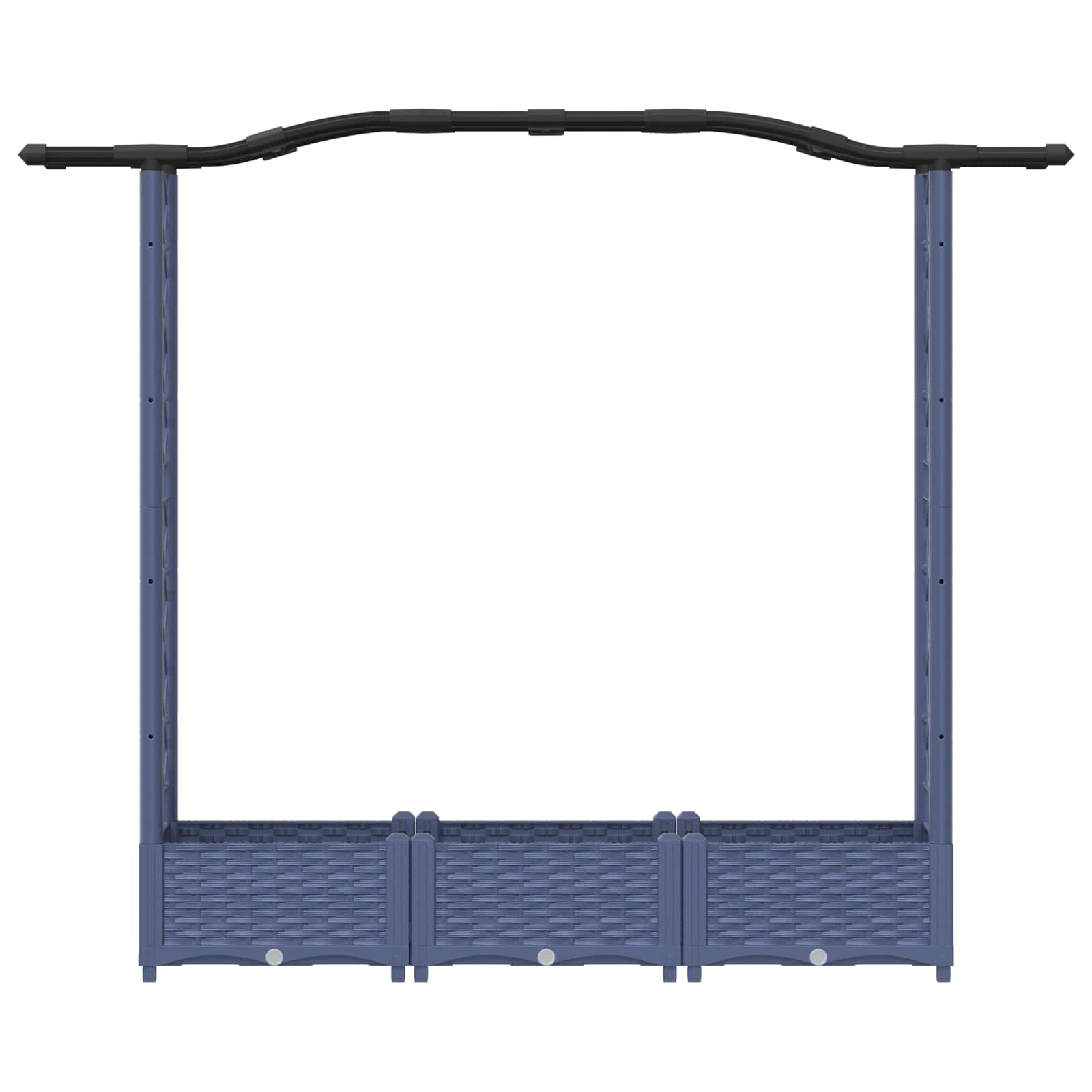 Verhoogd Bed met Trellis en Dak Grijs 169 x 40 x 125 cm PP image 4