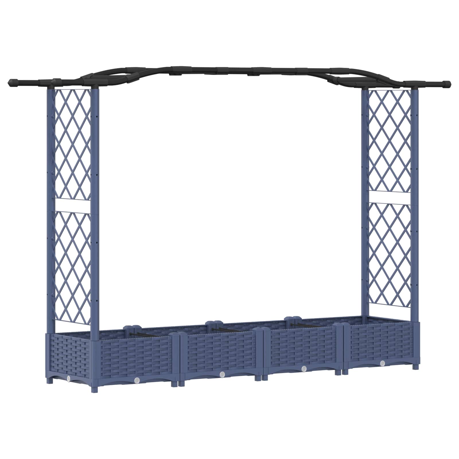 Verhoogd Bed met Trellis en Dak Grijs 207 x 40 x 126 cm PP image 2