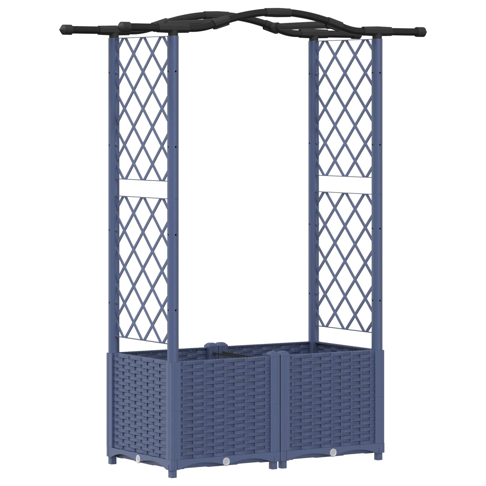 Verhoogd Bed met Trellis en Dak Grijs 125 x 40 x 138 cm PP image 2