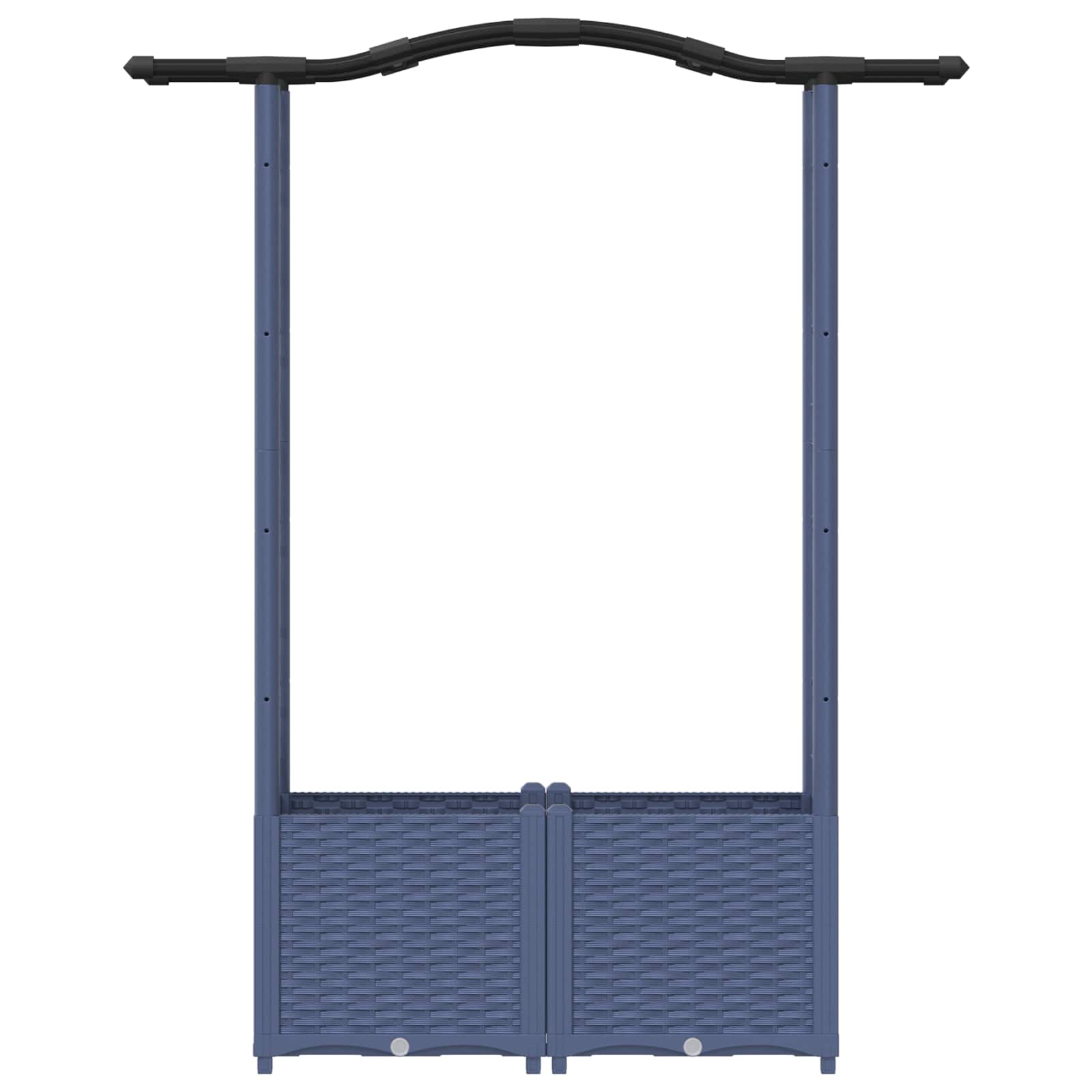 Verhoogd Bed met Trellis en Dak Grijs 125 x 40 x 138 cm PP image 4