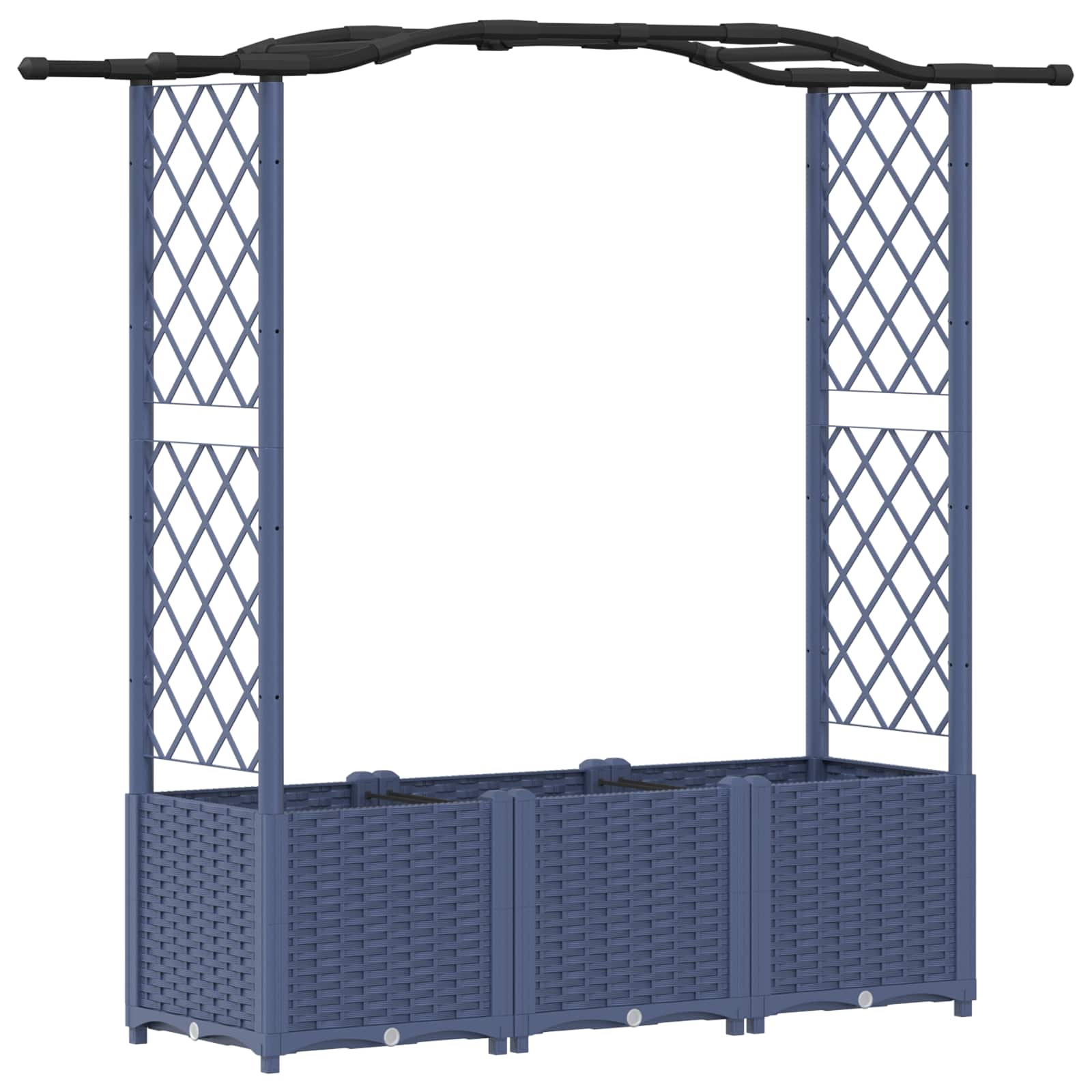 Verhoogd Bed met Trellis en Dak Grijs 164 x 40 x 142 cm PP image 2