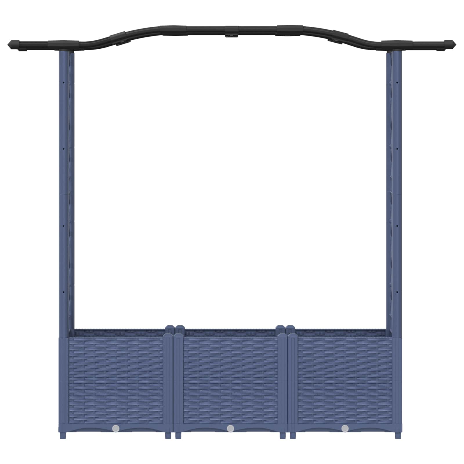 Verhoogd Bed met Trellis en Dak Grijs 164 x 40 x 142 cm PP image 4