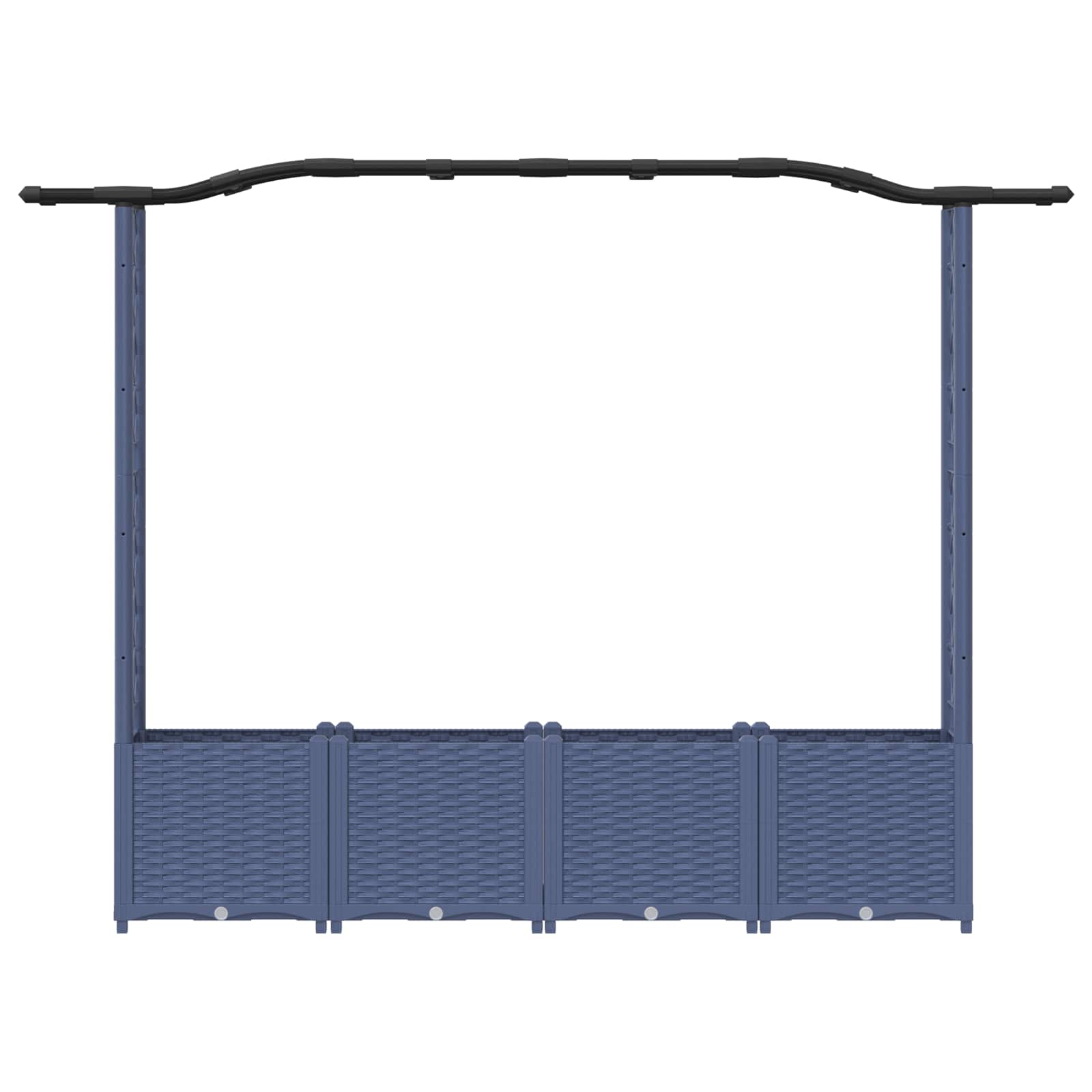 Verhoogd Bed met Trellis en Dak Grijs 204 x 40 x 141 cm PP image 4