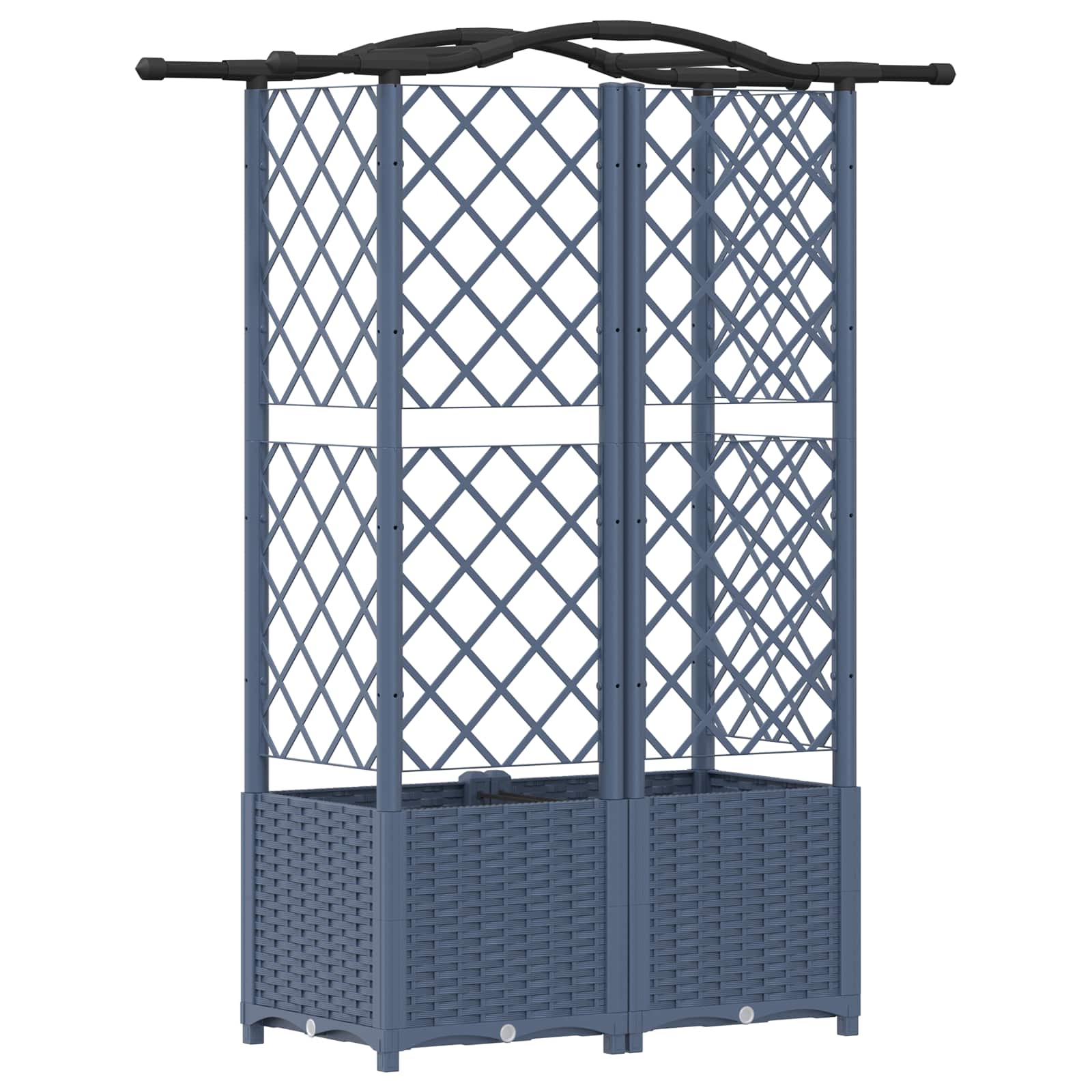 Verhoogd Bed met Trellis en Dak Grijs 122 x 40 x 141 cm PP image 5