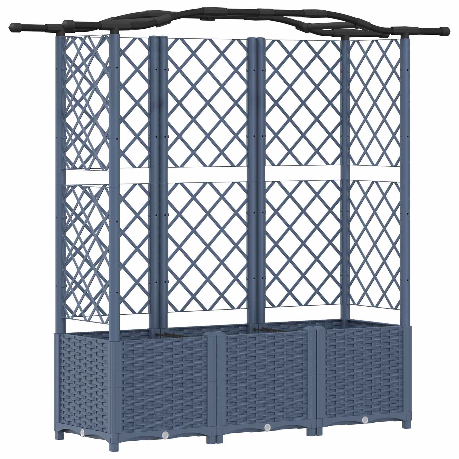 Verhoogd Bed met Trellis en Dak Grijs 163 x 40 x 141 cm PP image 2