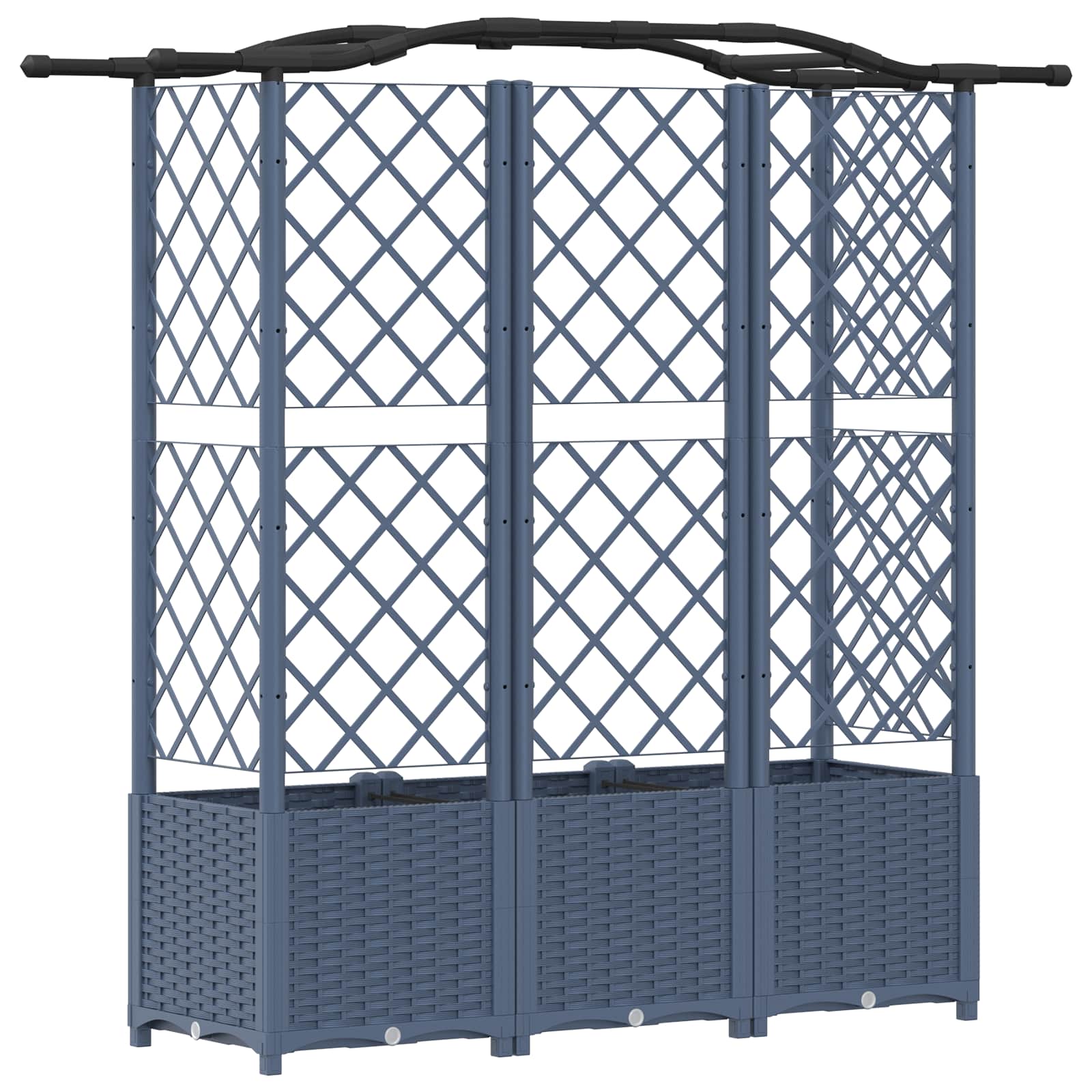 Verhoogd Bed met Trellis en Dak Grijs 163 x 40 x 141 cm PP image 5