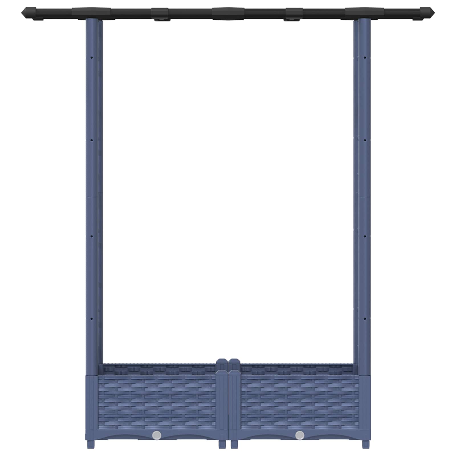 Verhoogd Bed met Trellis en Dak Grijs 122,5 x 40 x 123 cm PP image 4