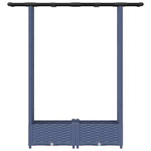 Vyvýšený záhon s treláží a střechou Šedá 122,5 x 40 x 121 cm PP - obrázek 4