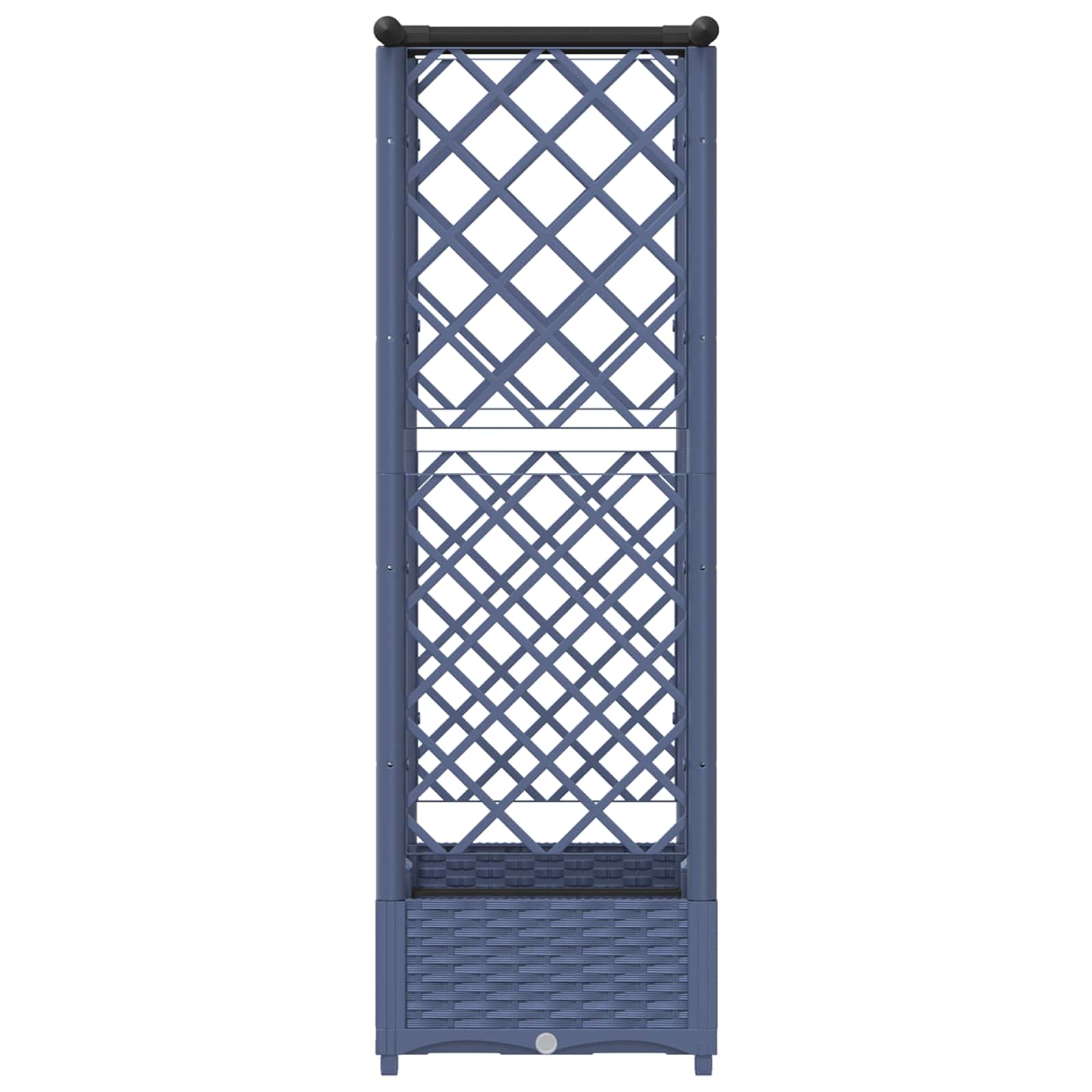 Verhoogd Bed met Trellis en Dak Grijs 122,5 x 40 x 123 cm PP image 5
