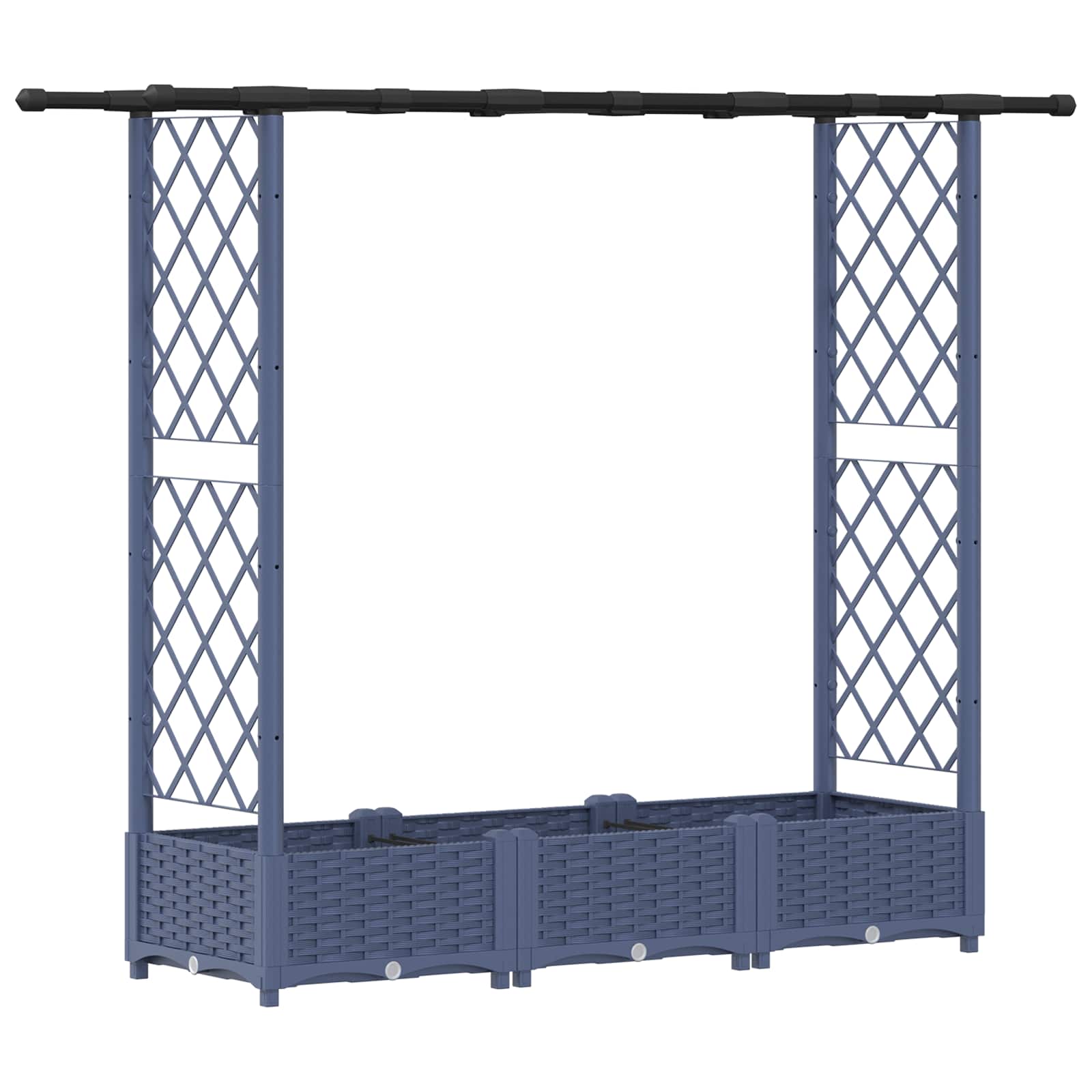 Verhoogd Bed met Trellis en Dak Grijs 164 x 40 x 123 cm PP image 2