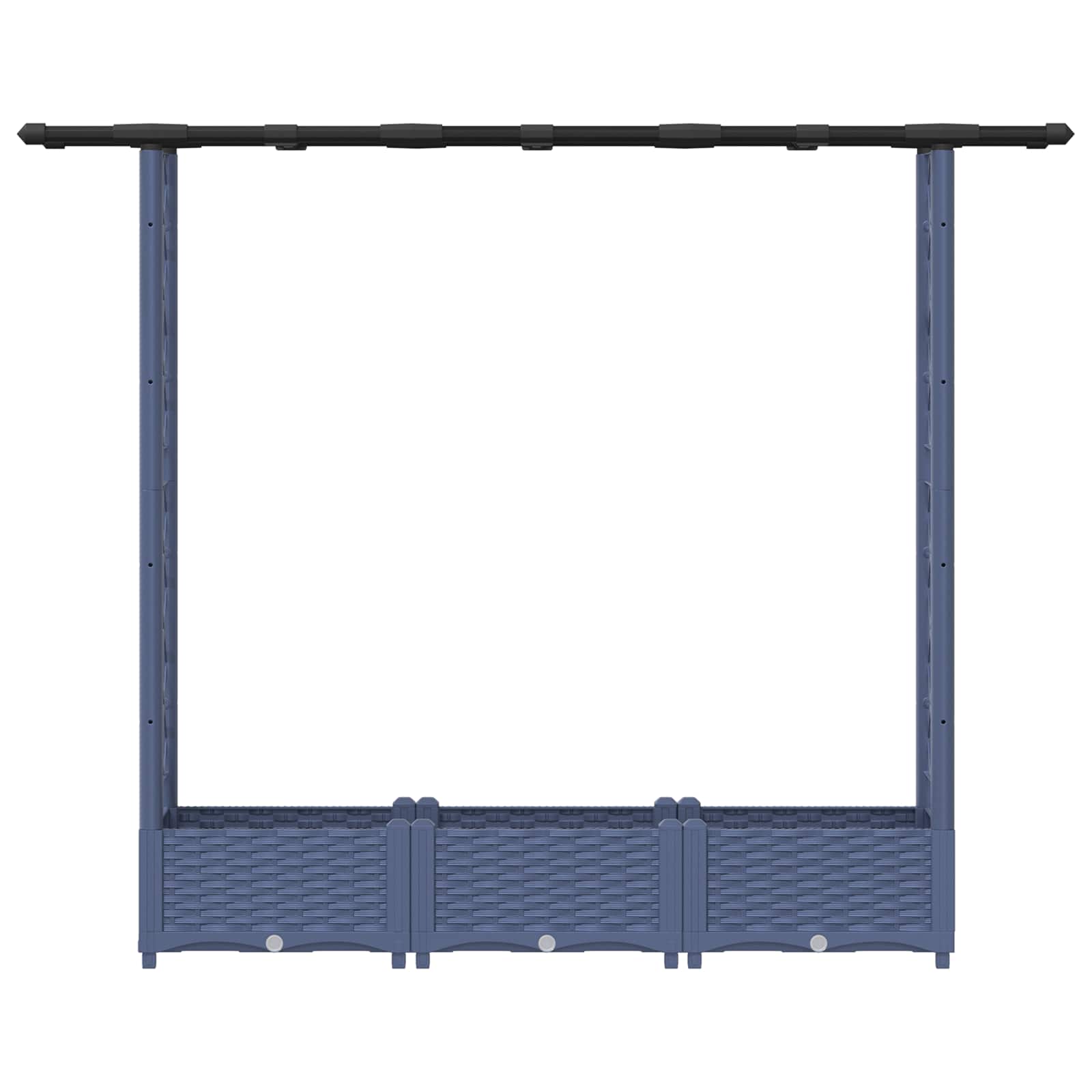Verhoogd Bed met Trellis en Dak Grijs 164 x 40 x 123 cm PP image 4