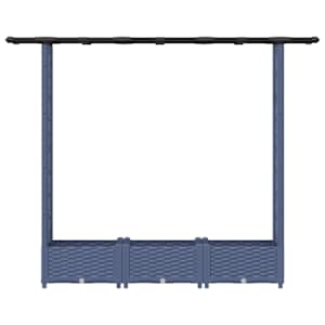 Vyvýšený záhon s treláží a střechou Šedá 164 x 40 x 121 cm PP - obrázek 4