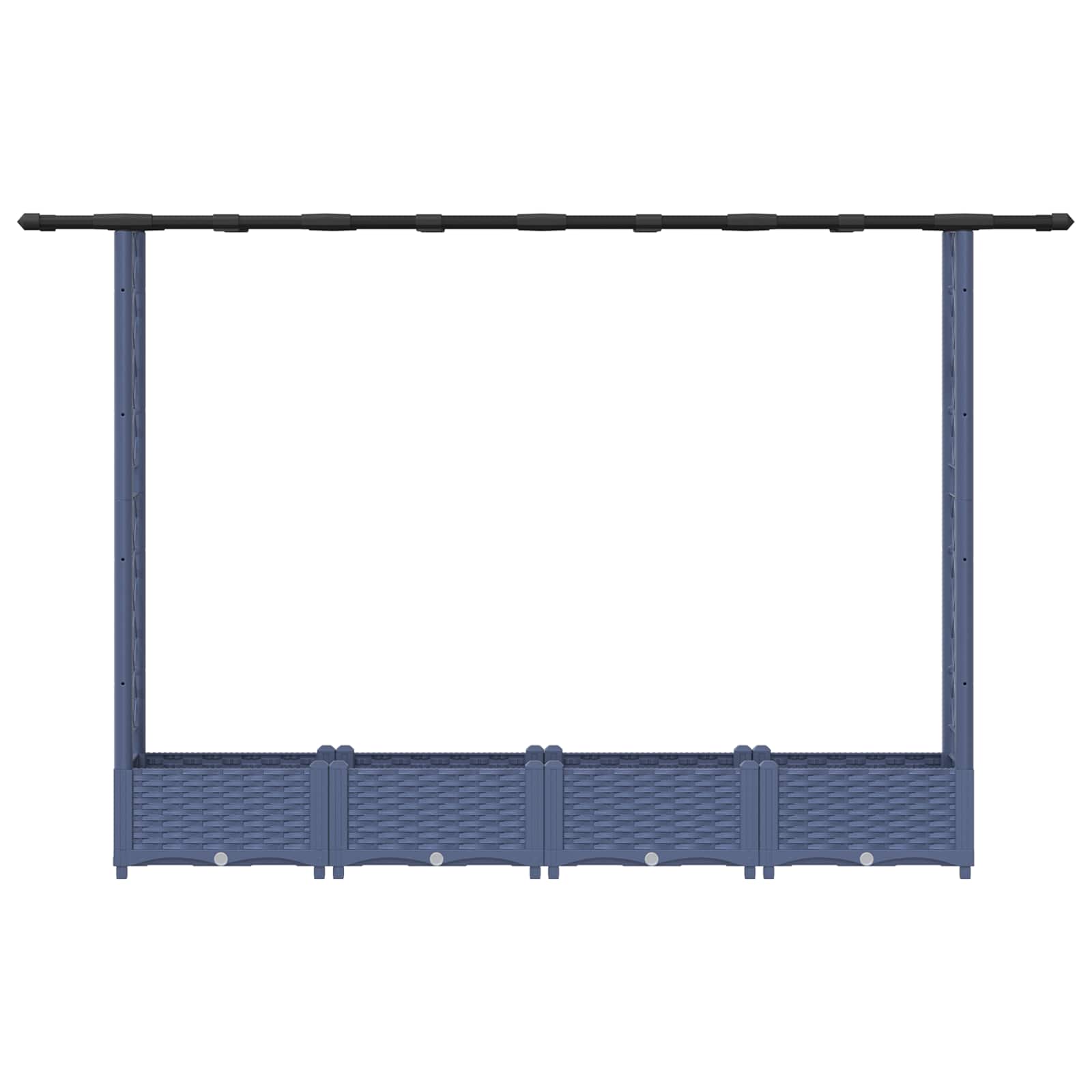 Verhoogd Bed met Trellis en Dak Grijs 203 x 40 x 123 cm PP image 4