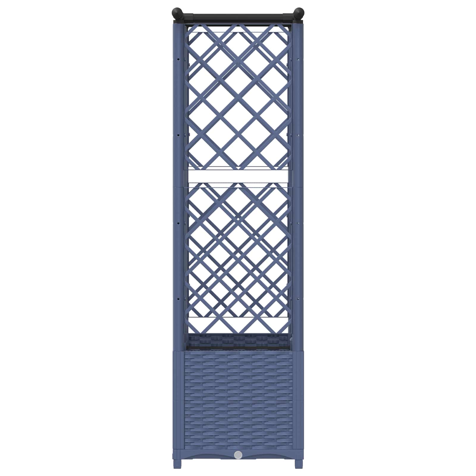 Verhoogd Bed met Trellis en Dak Grijs 124,5 x 40 x 138 cm PP image 5