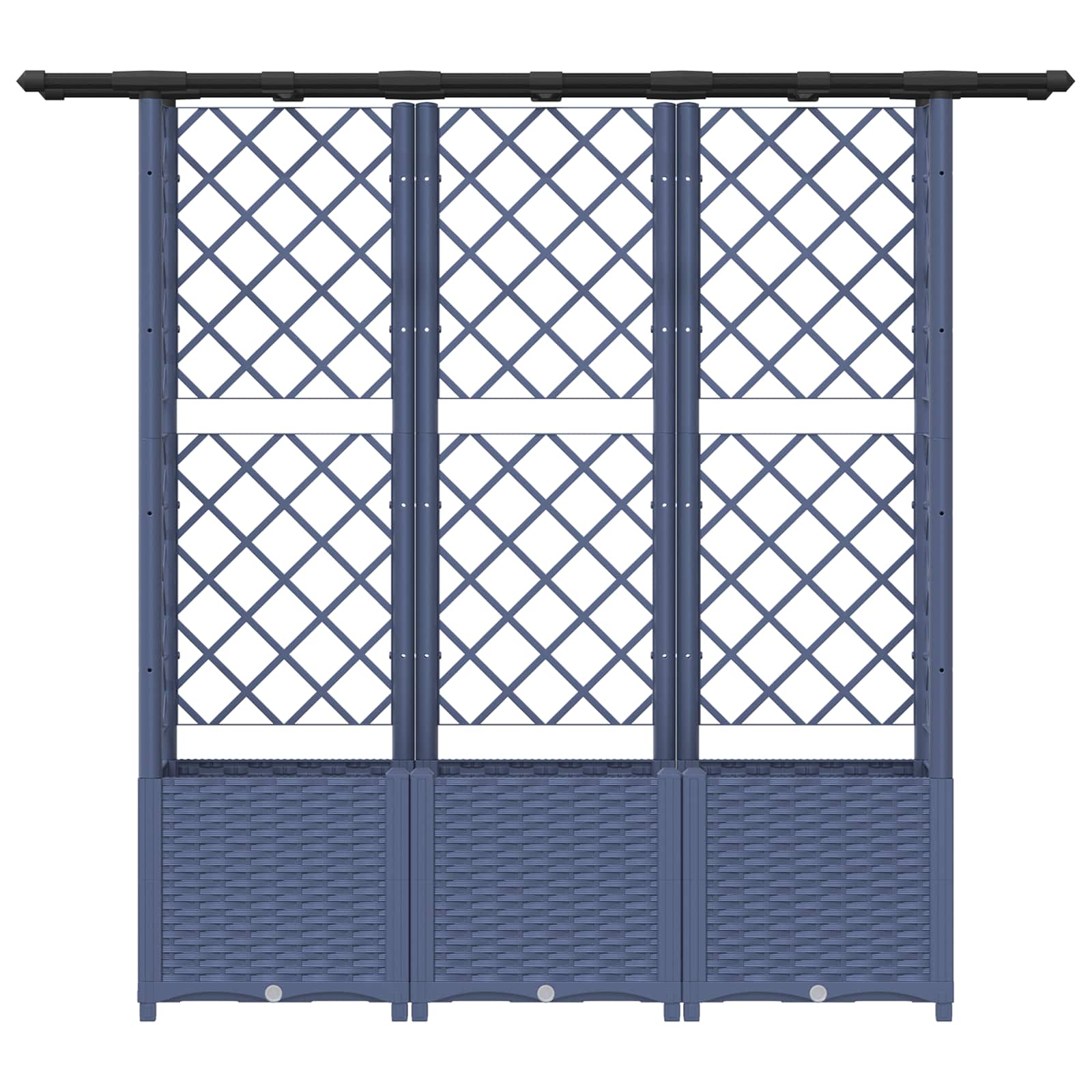 Verhoogd Bed met Trellis en Dak Grijs 162,5 x 40 x 138 cm PP image 4