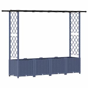 Vyvýšený záhon s treláží a střechou Šedá 203 x 40 x 136 cm PP - obrázek 2