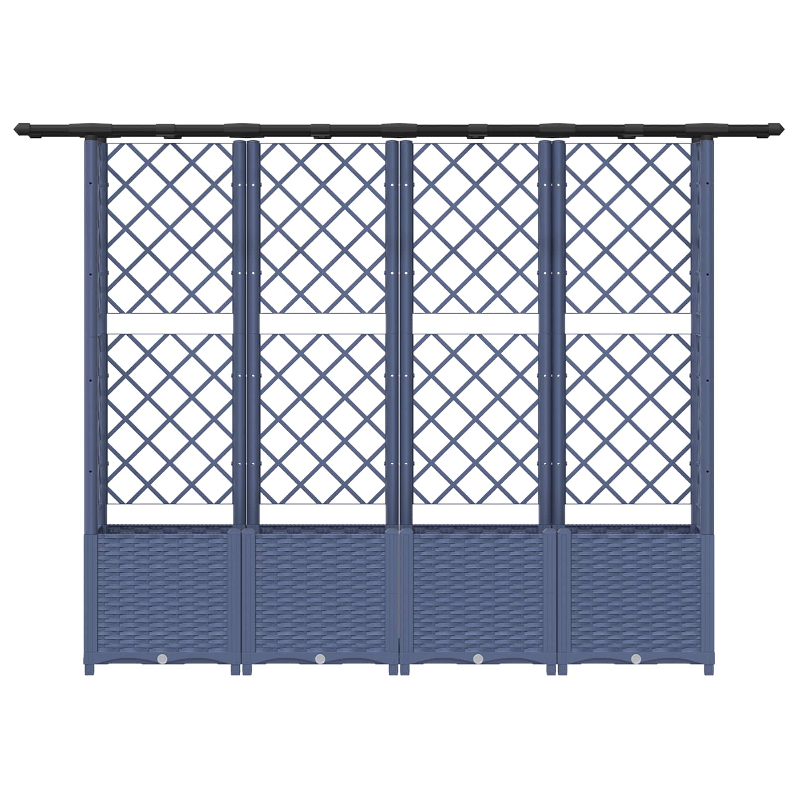 Verhoogd Bed met Trellis en Dak Grijs 203 x 40 x 138 cm PP image 4