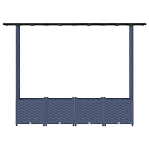Vyvýšený záhon s treláží a střechou Šedá 203 x 40 x 136 cm PP - obrázek 4