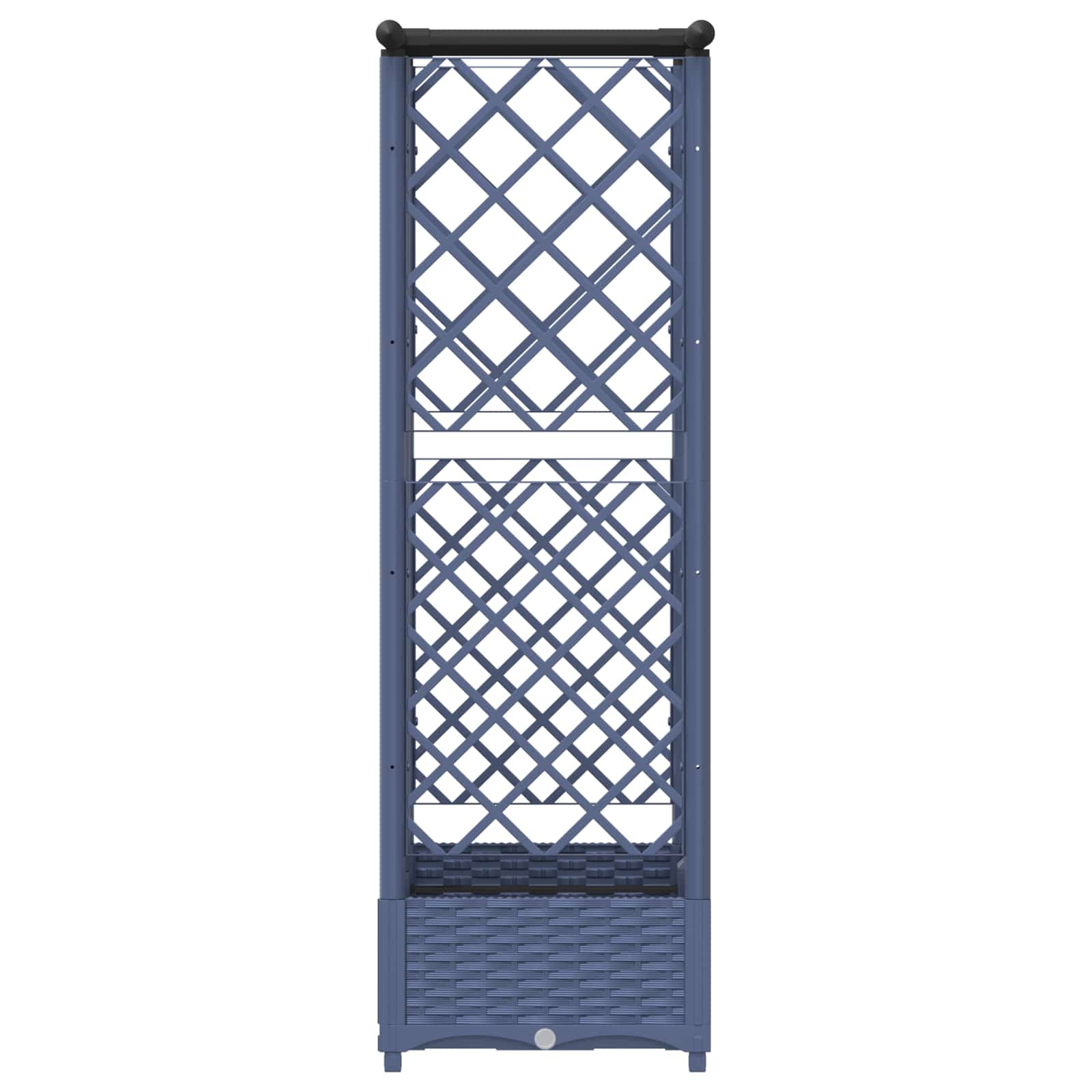 Verhoogd Bed met Trellis en Dak Grijs 124 x 40 x 123 cm PP image 4