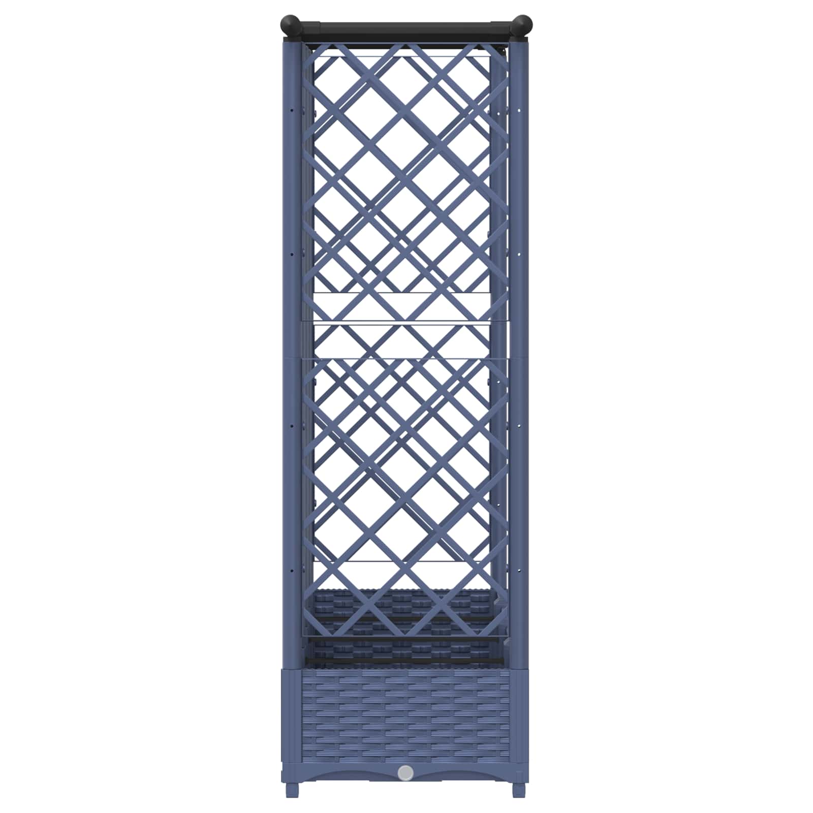 Verhoogd Bed met Trellis en Dak Grijs 202,5 x 40 x 123 cm PP image 4
