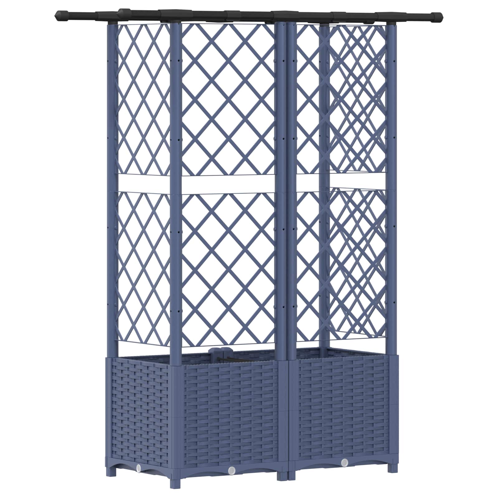 Verhoogd Bed met Trellis en Dak Grijs 124 x 40 x 138 cm PP image 5