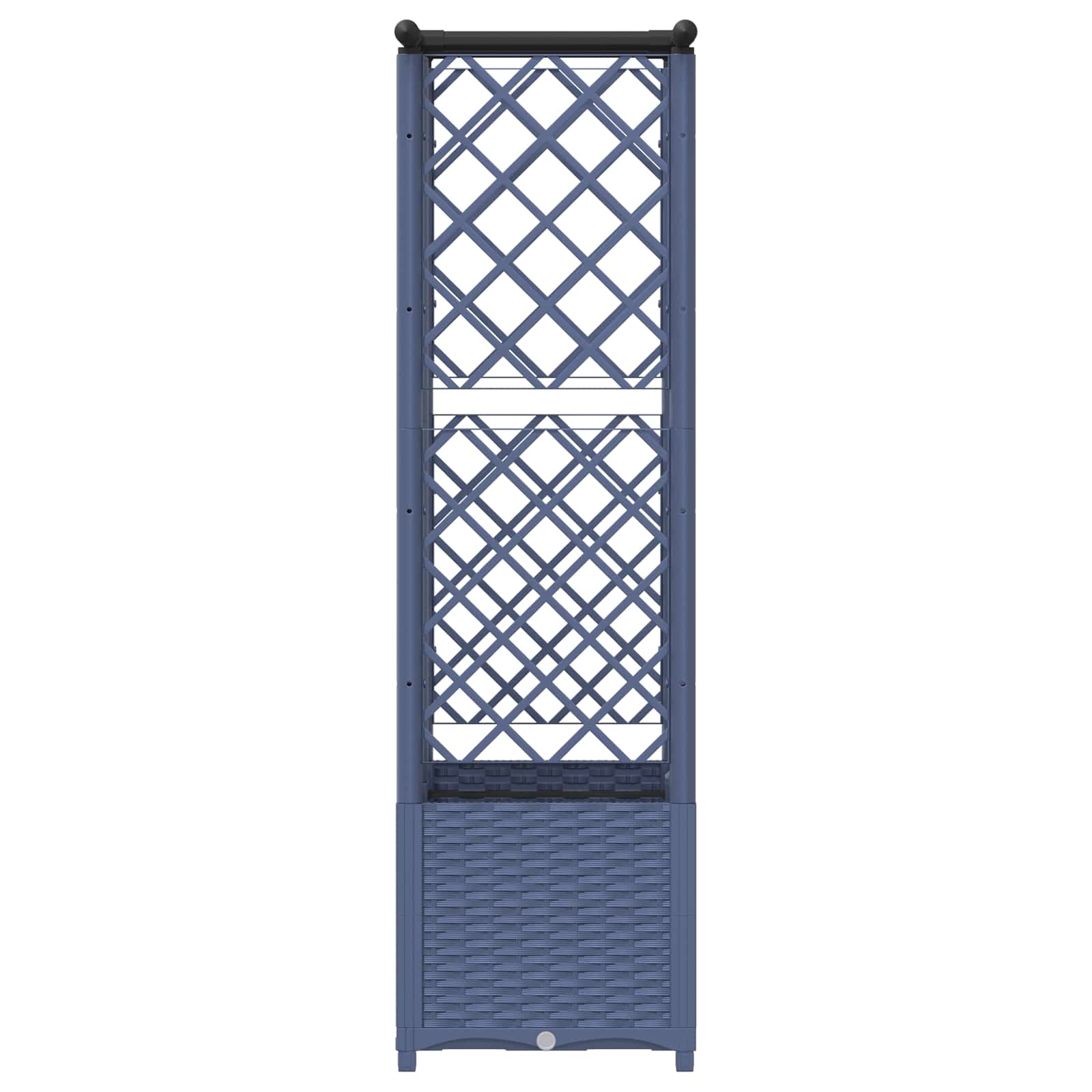Verhoogd Bed met Trellis en Dak Grijs 124 x 40 x 138 cm PP image 4