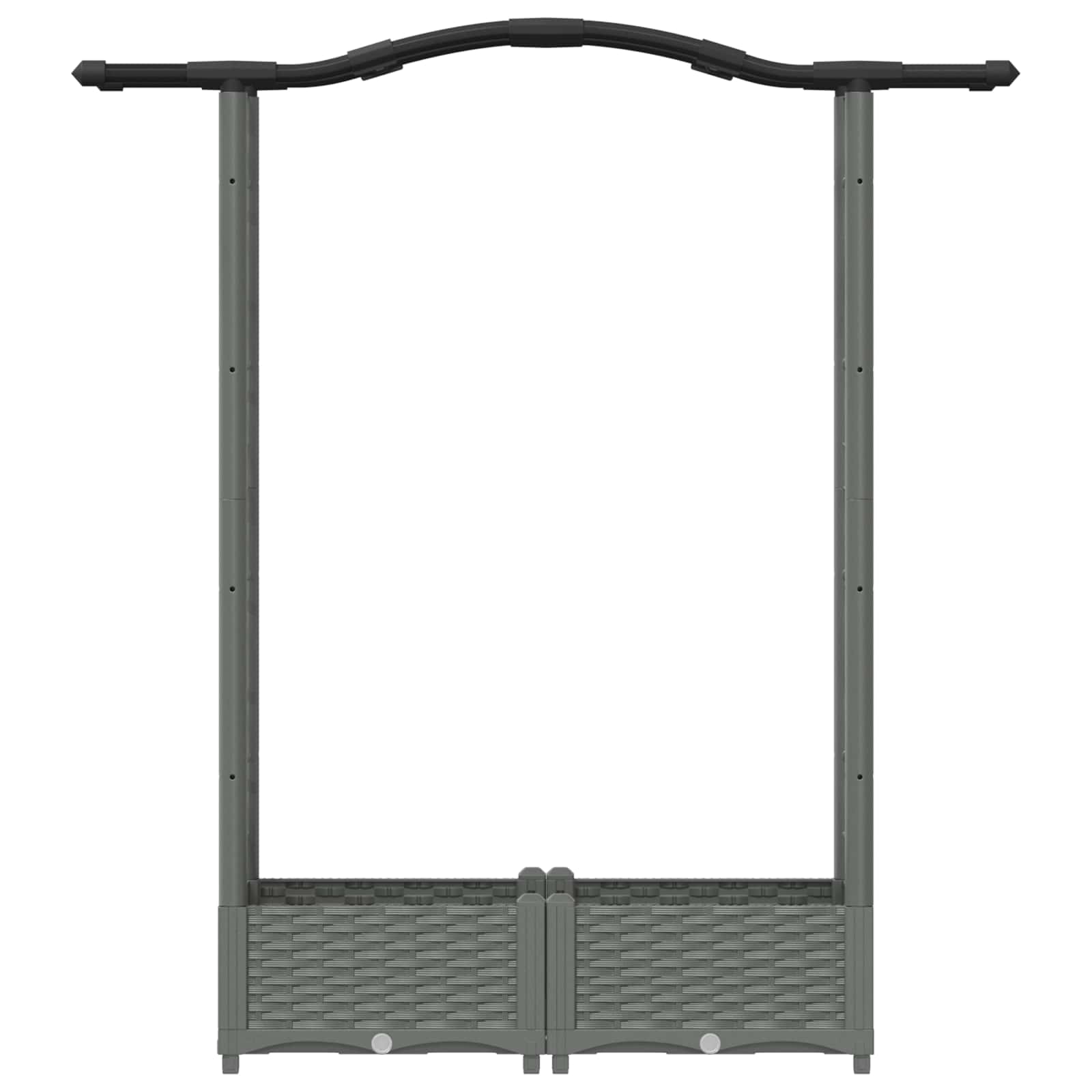 Verhoogd Bed met Trellis en Dak Lichtgrijs 124 x 40 x 125 cm PP image 4