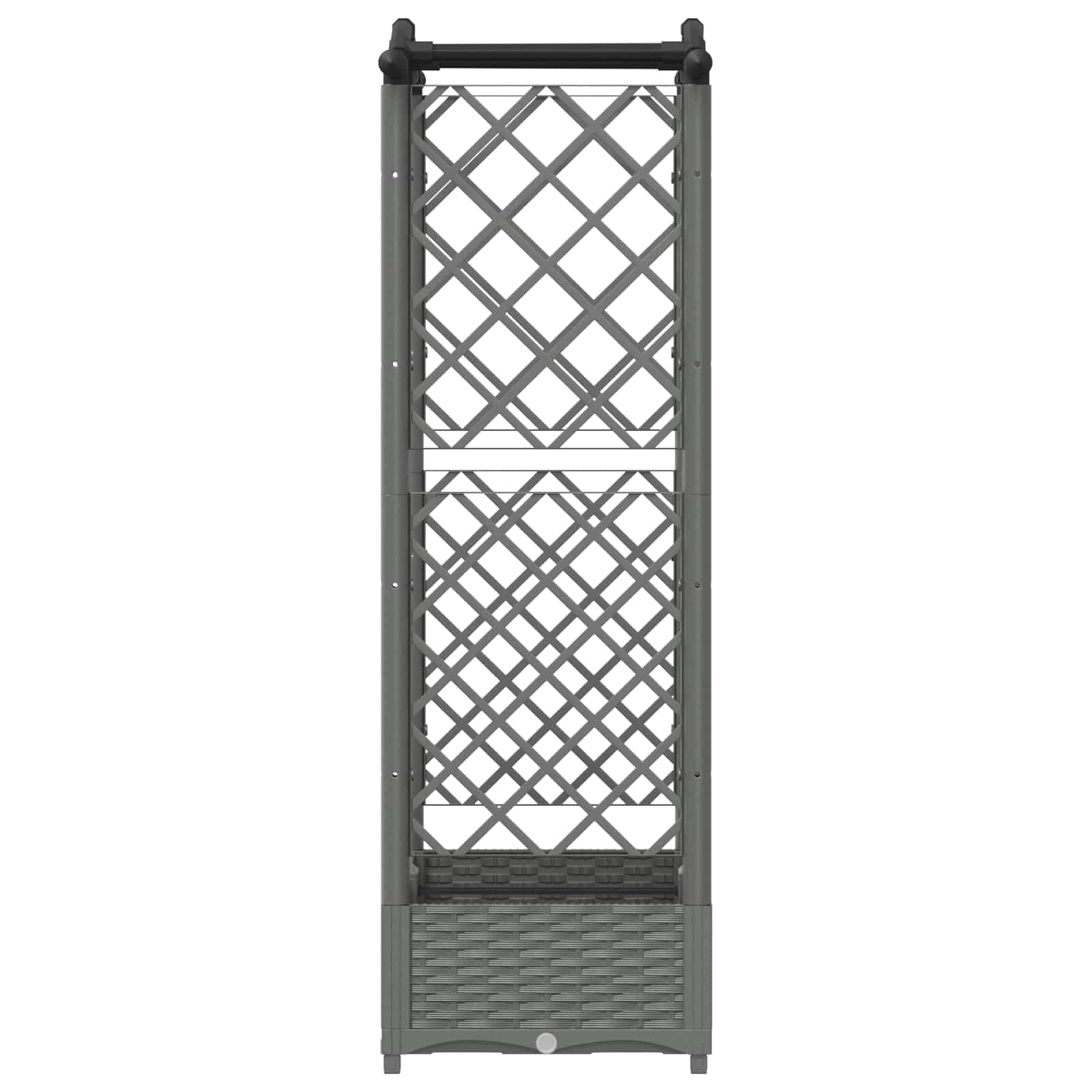 Verhoogd Bed met Trellis en Dak Lichtgrijs 124 x 40 x 125 cm PP image 5