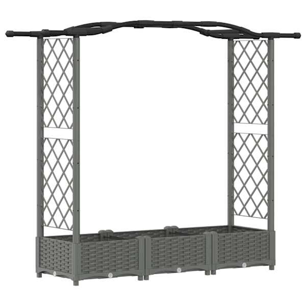 vidaXL T&otilde;stetud Padi Kase ja Katusega Helehall 169 x 40 x 123 cm PP
