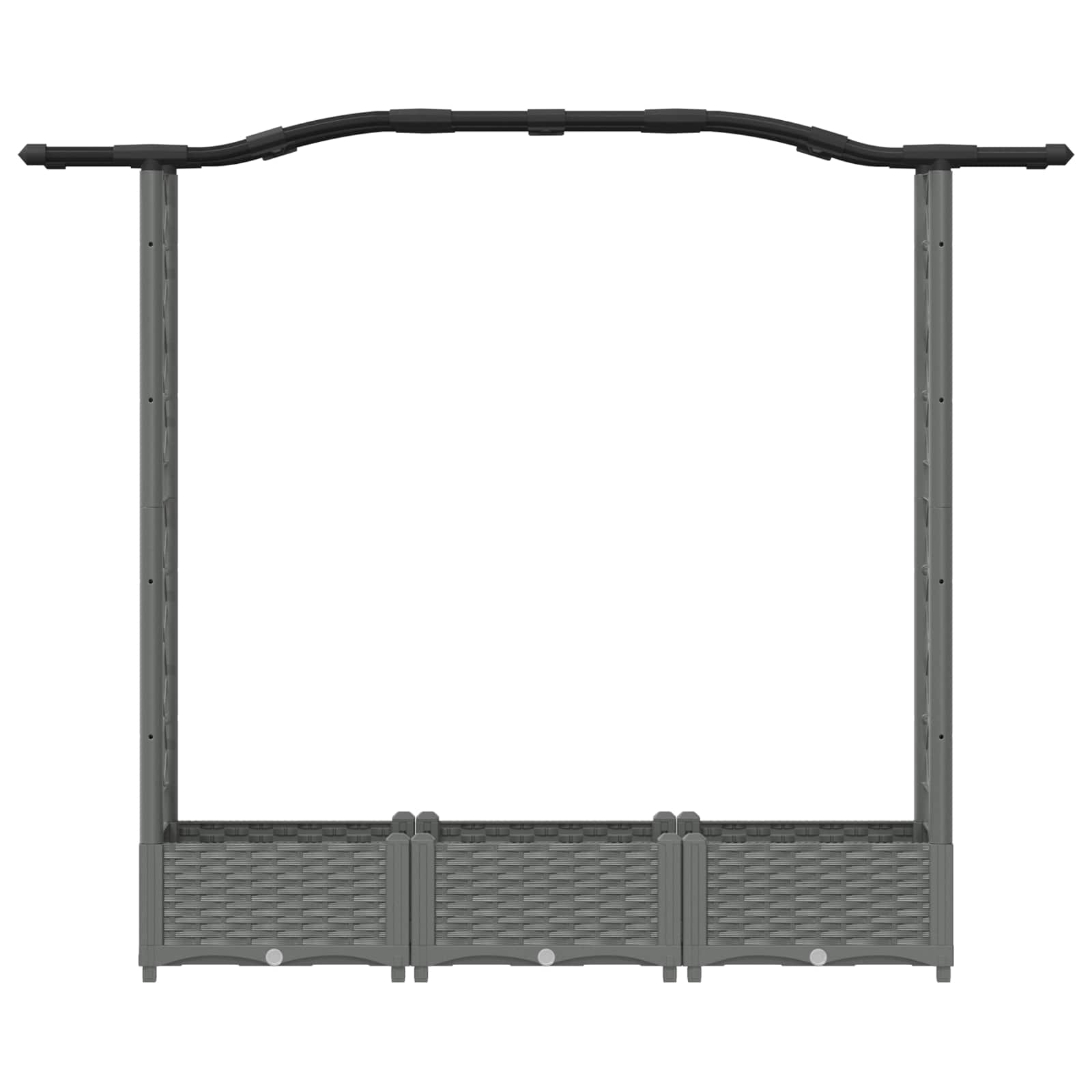 Verhoogd Bed met Trellis en Dak Lichtgrijs 169 x 40 x 125 cm PP image 4
