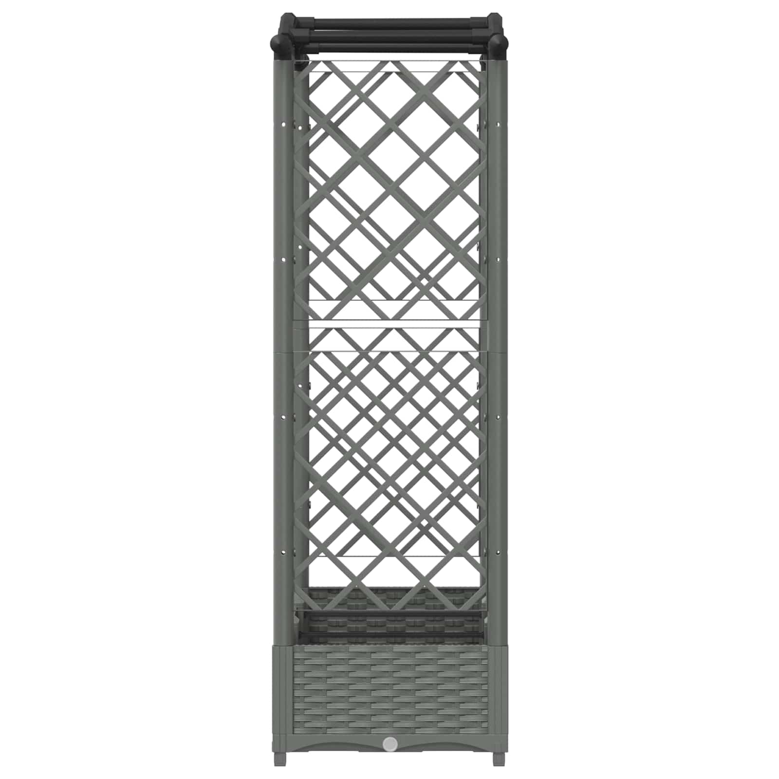 Verhoogd Bed met Trellis en Dak Lichtgrijs 169 x 40 x 125 cm PP image 5