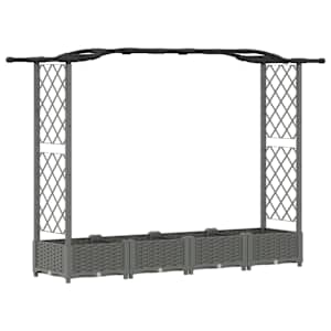 vidaXL T&otilde;stetud Padi Kase ja Katusega Helehall 207 x 40 x 123 cm PP