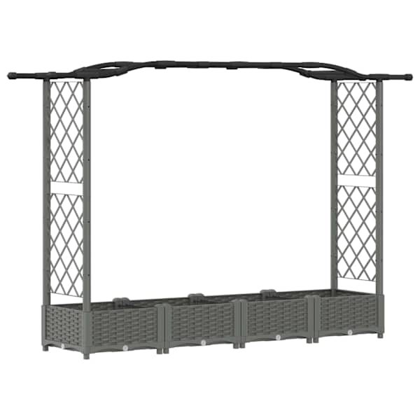 vidaXL T&otilde;stetud Padi Kase ja Katusega Helehall 207 x 40 x 123 cm PP